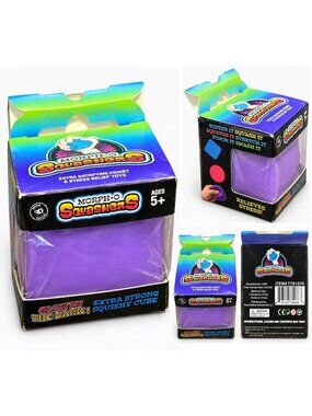 Morph-O Squashers Glow-in-the-Dark Purple Squishy Cube – Extra Strong Fidget Toy
